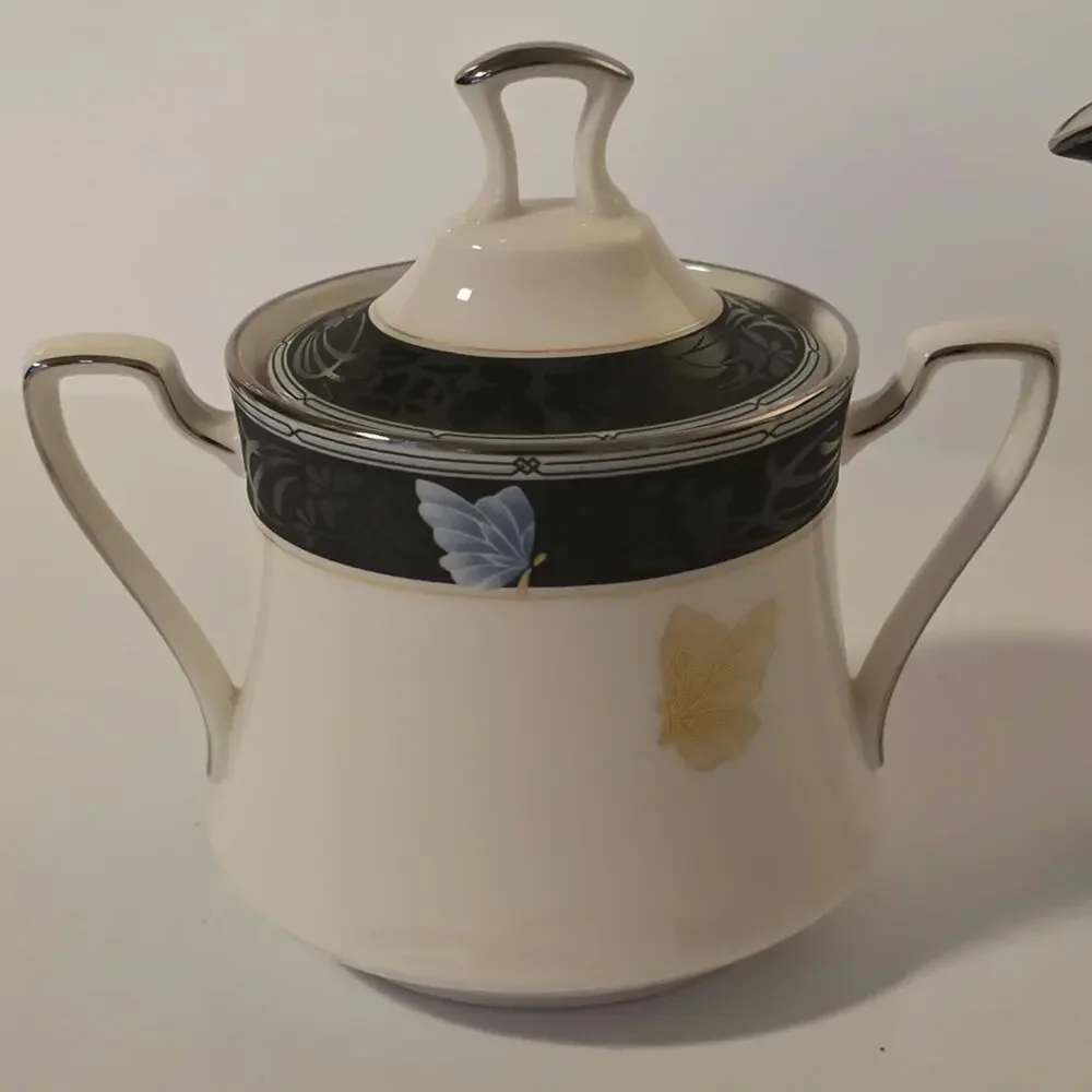 Vintage Noritake Enchanteur 7701 Creamer Sugar‎ Bowl Set Fine China Japan